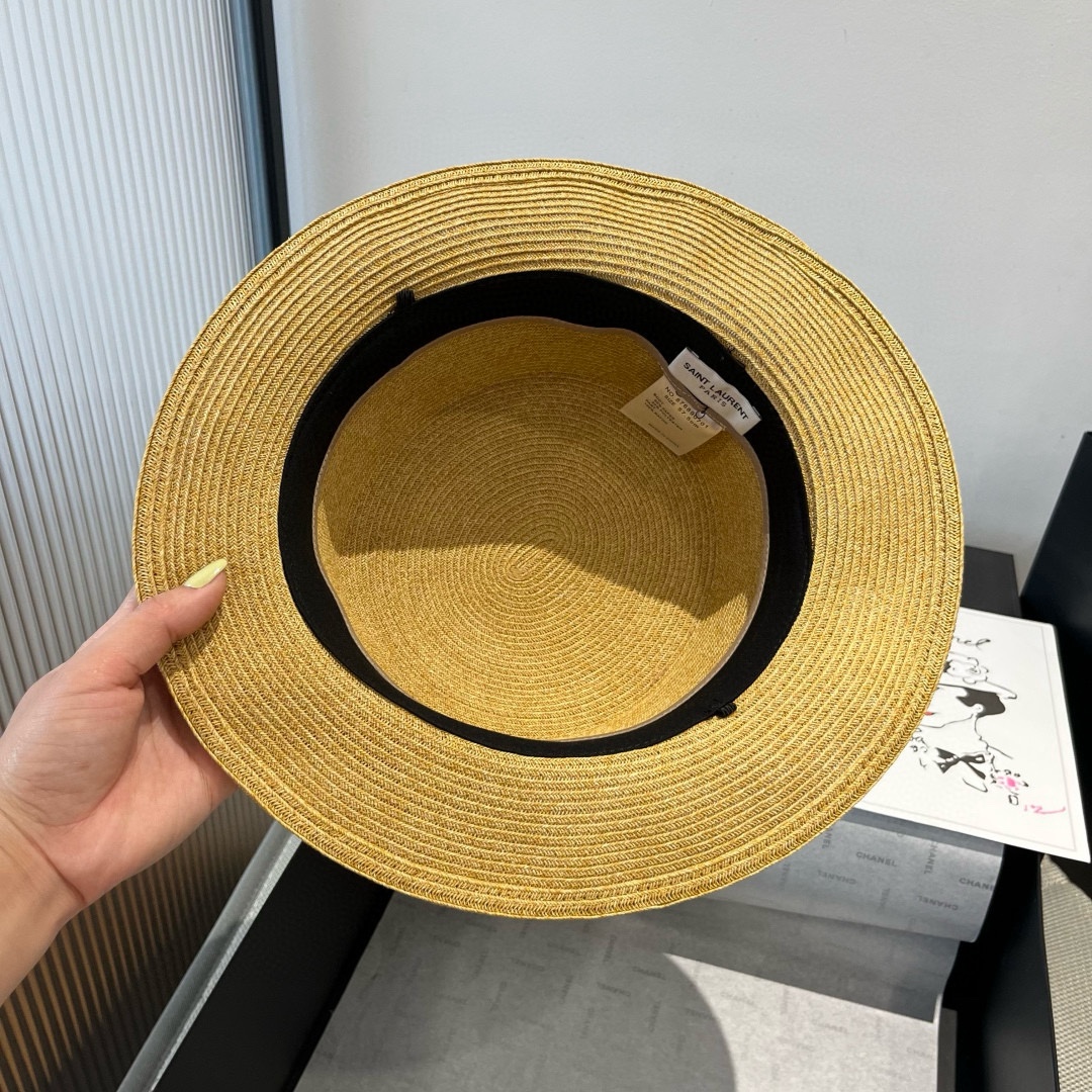 🆕

圣罗兰新款平顶遮阳帽，遮阳草帽，头围57cm
