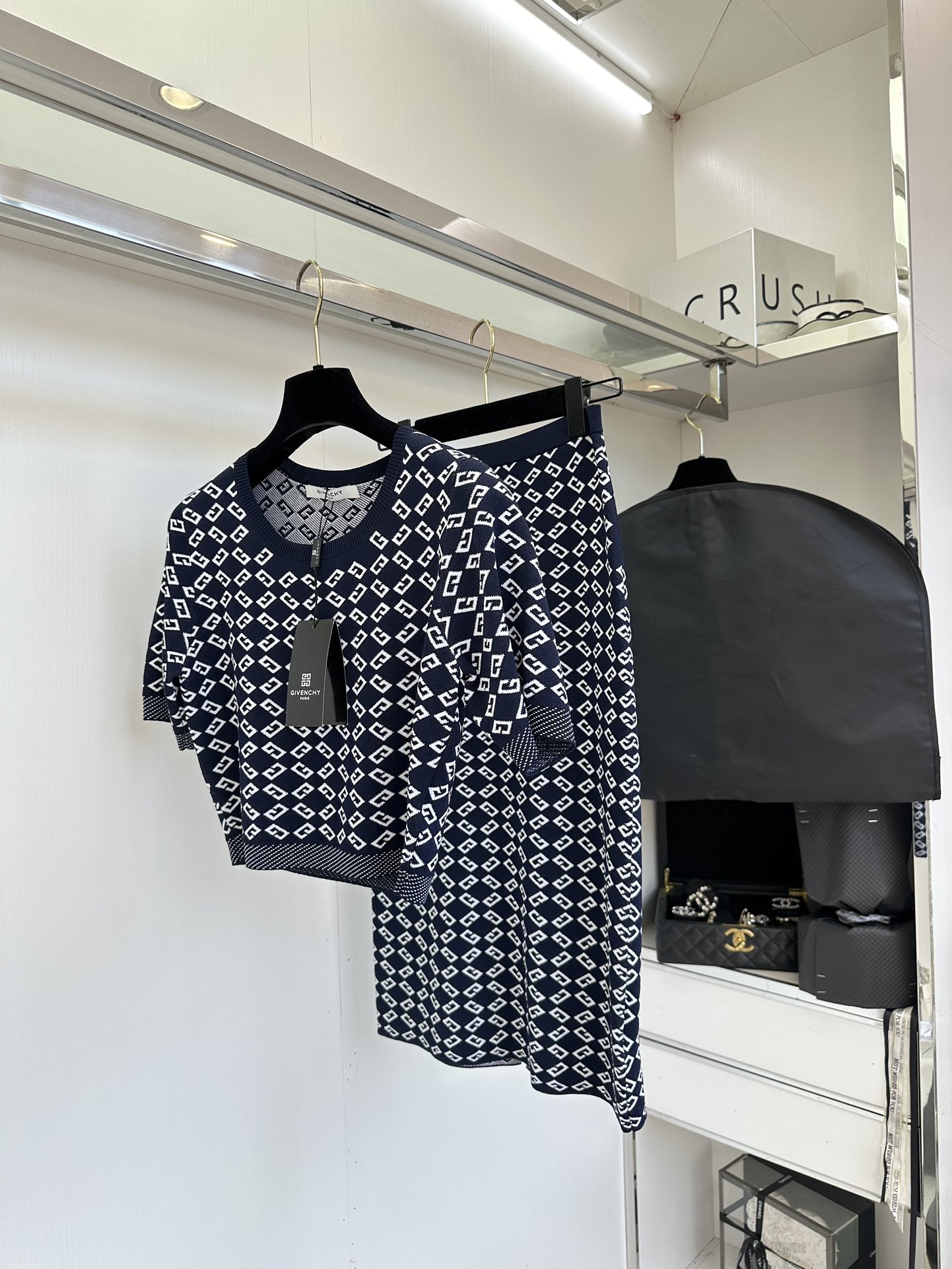 Givenchy Monogram Navy Blue Skirt Set - Elegant & Comfortable Outfit 3 i1754143356 9927 1
