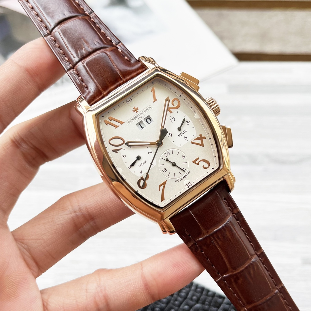 “High-End Men’s Wristwatch with White Gill, Gold P, and Steel Belt – New Design with High-End Features” - 图片 5