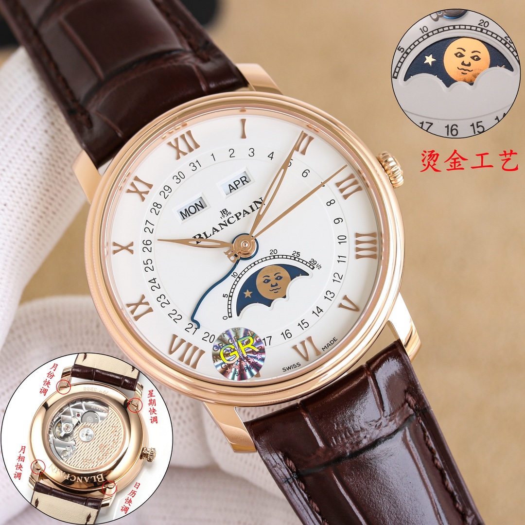 Title: White Zen 3450 Gold Watch Features and Design Summary Summary: White Zen 3450 gold watch features 3D layout, Roman timescales, hidden buttons, and moon-phase dial - 图片 3