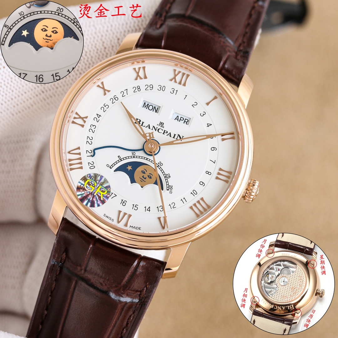 Title: White Zen 3450 Gold Watch Features and Design Summary Summary: White Zen 3450 gold watch features 3D layout, Roman timescales, hidden buttons, and moon-phase dial - 图片 2