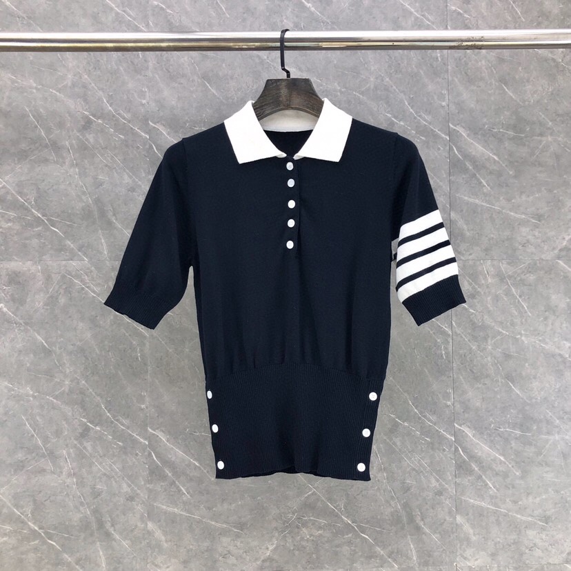 New Thom Browne White Net Polo T-shirt with Dress Code Options - 图片 3