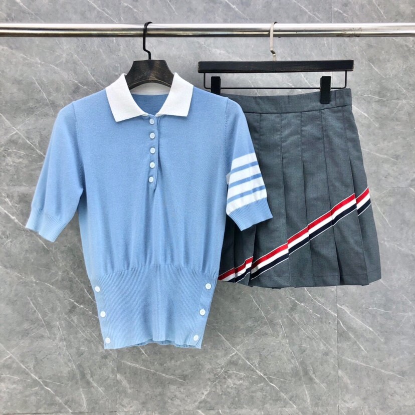 New Thom Browne White Net Polo T-shirt with Dress Code Options - 图片 1