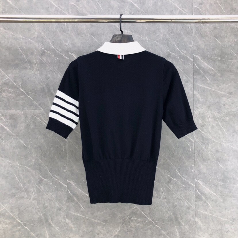 New Thom Browne White Net Polo T-shirt with Dress Code Options - 图片 4