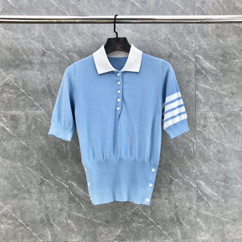 New Thom Browne White Net Polo T-shirt with Dress Code Options - 图片 7