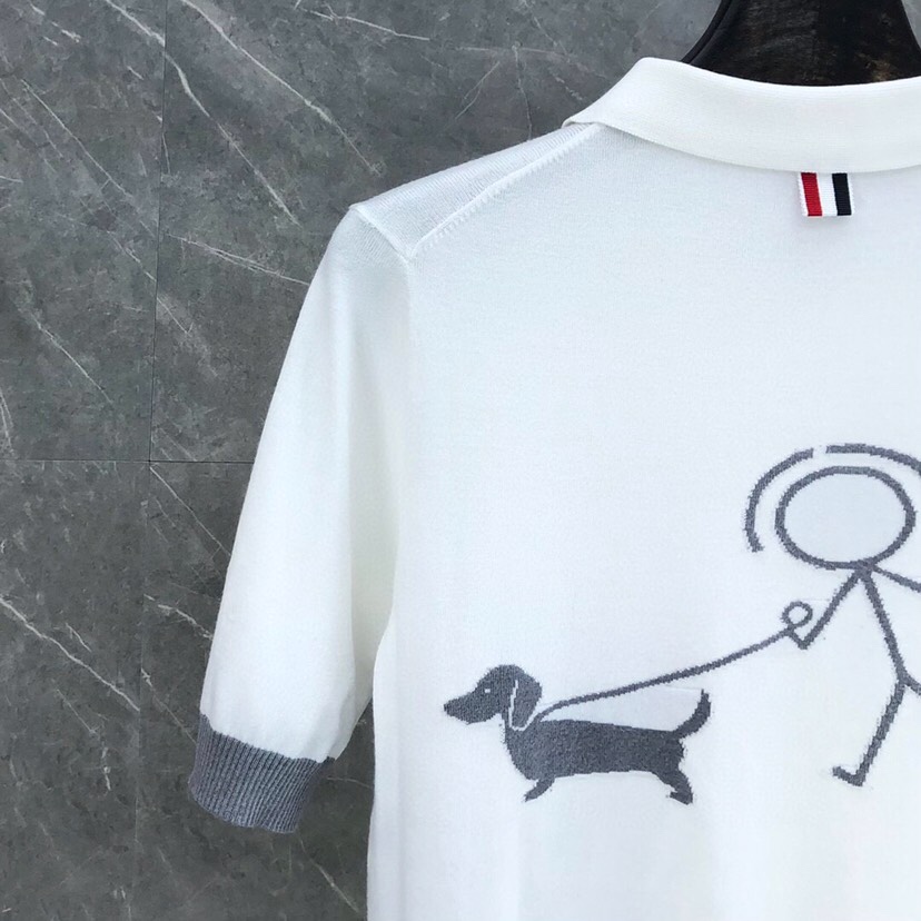 THOM BROWNE Polo T-shirt Collection: Blue, Grey, White Colors, Sizing Details Included - 图片 9