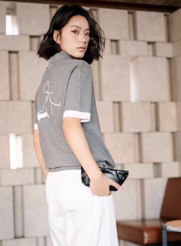 THOM BROWNE Dog Knitting Polo Shirt: 576 Upper Body Chart, Short-Sleeved T-Shirt. - 图片 6