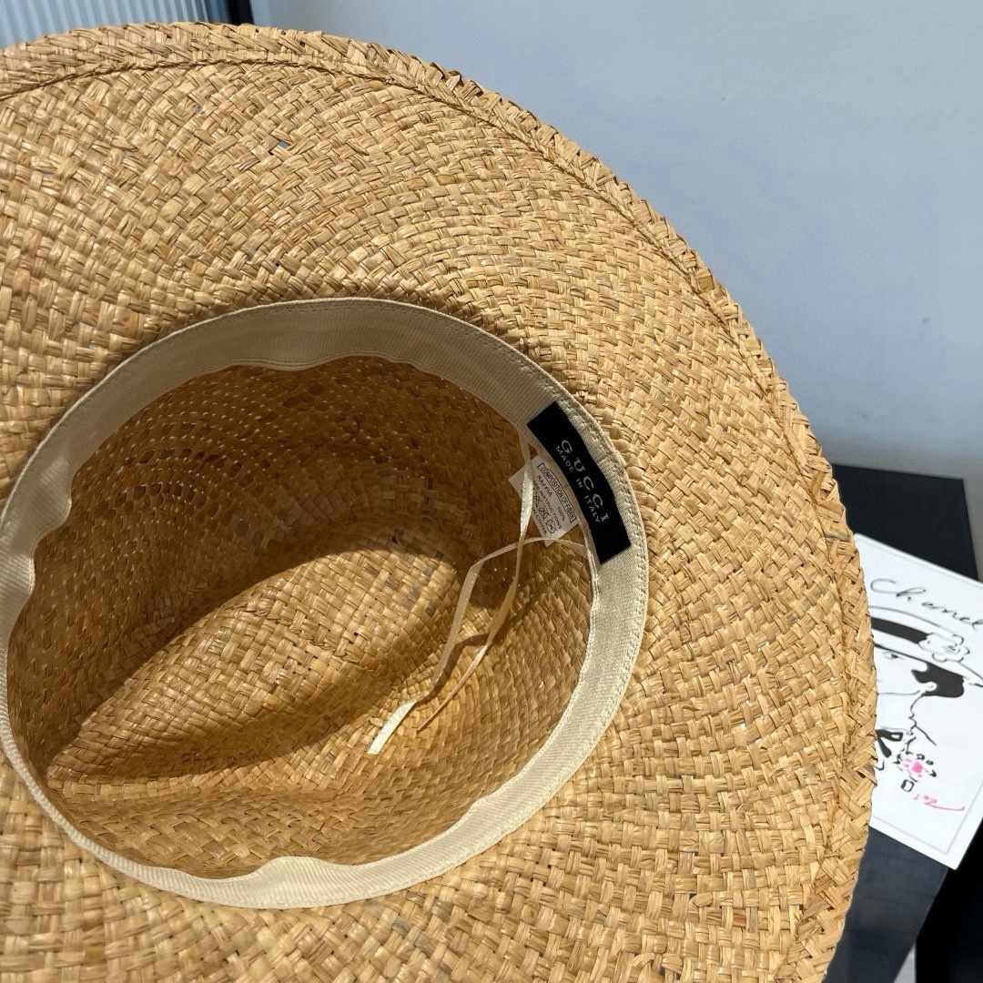 🆕

古奇新款礼帽，遮阳草帽，头围57cm