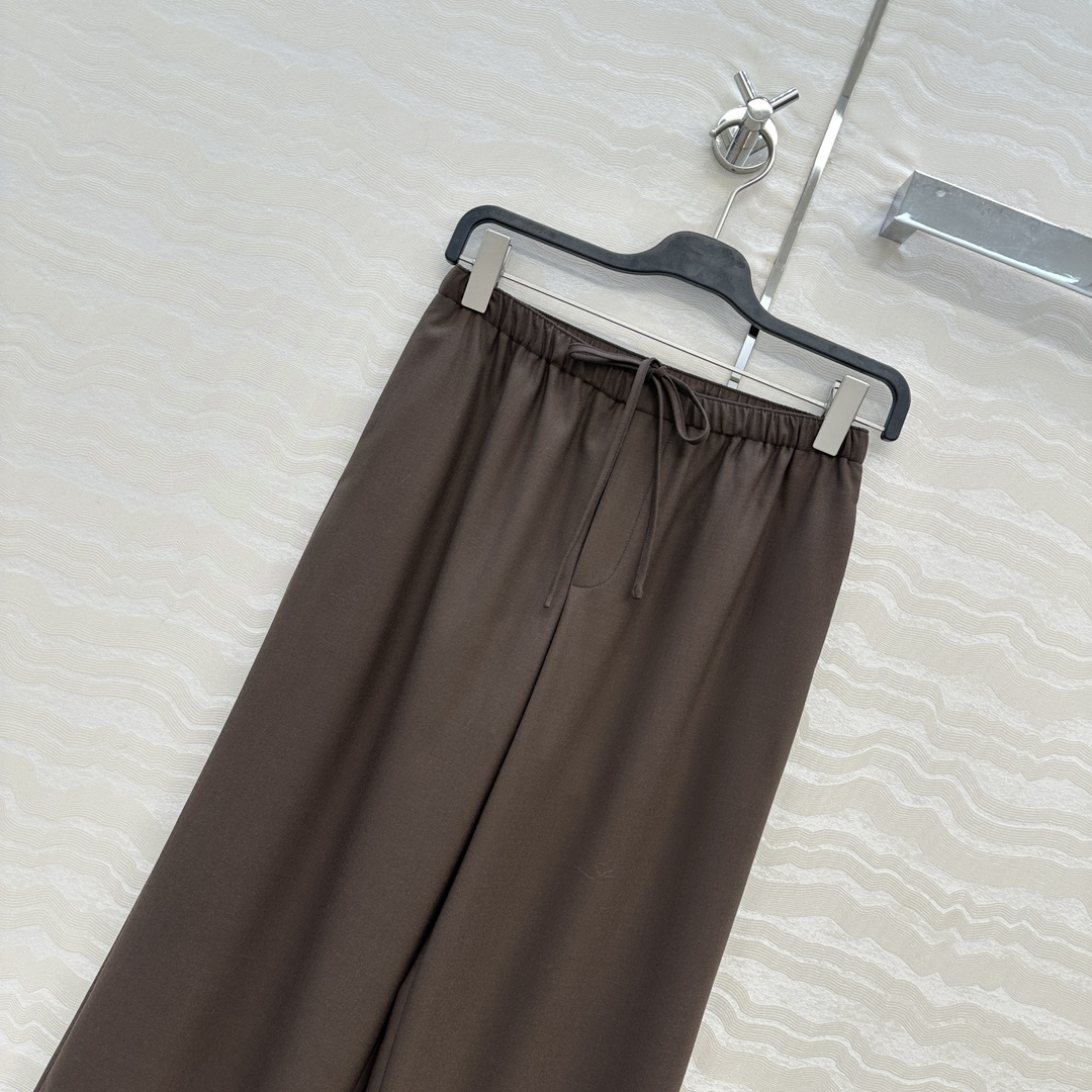 独家首发，原单品质❤️Row风长期主义！高智感穿搭 精纺羊毛直筒裤！抽绳松紧腰设计演绎慵懒随性的高级单品