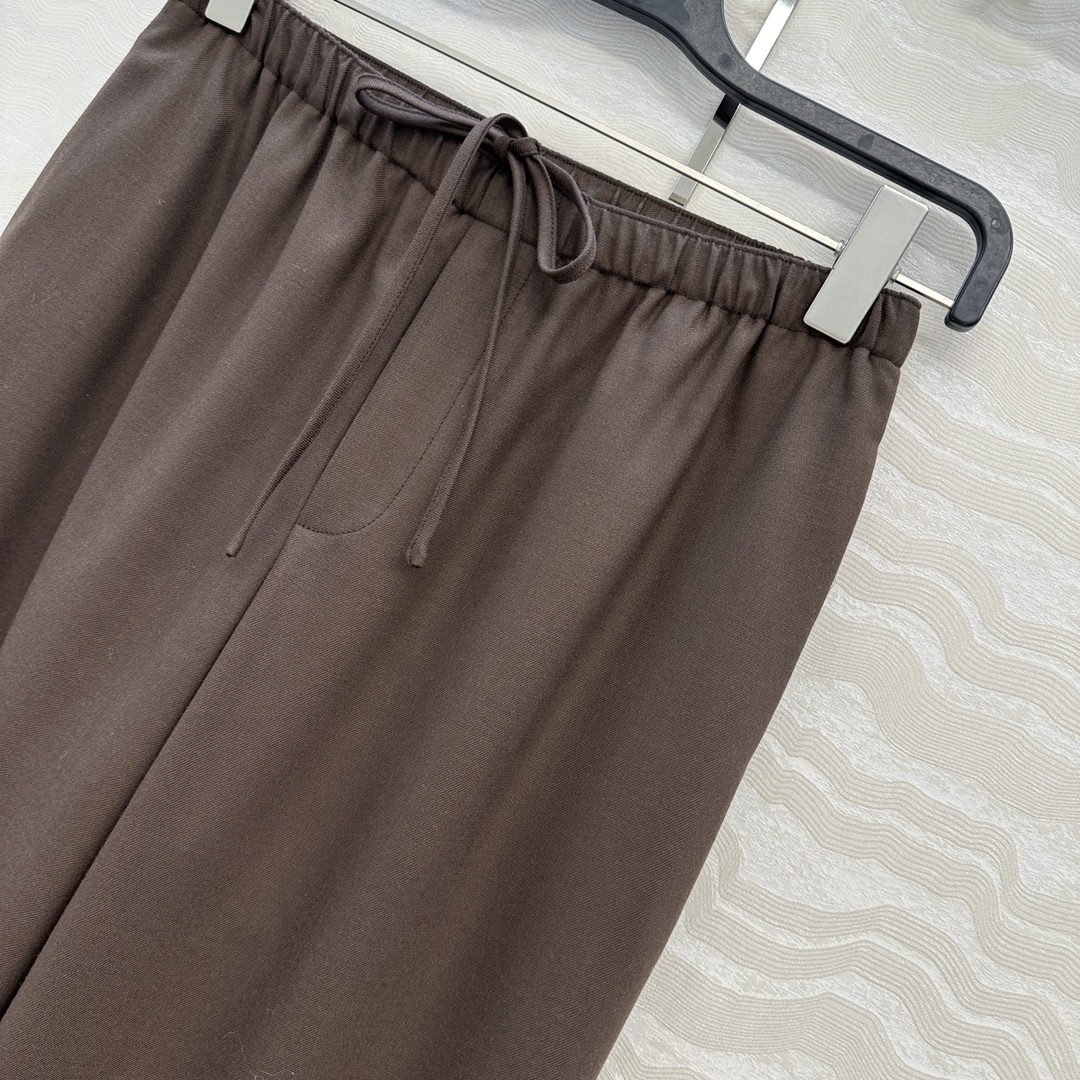 独家首发，原单品质❤️Row风长期主义！高智感穿搭 精纺羊毛直筒裤！抽绳松紧腰设计演绎慵懒随性的高级单品