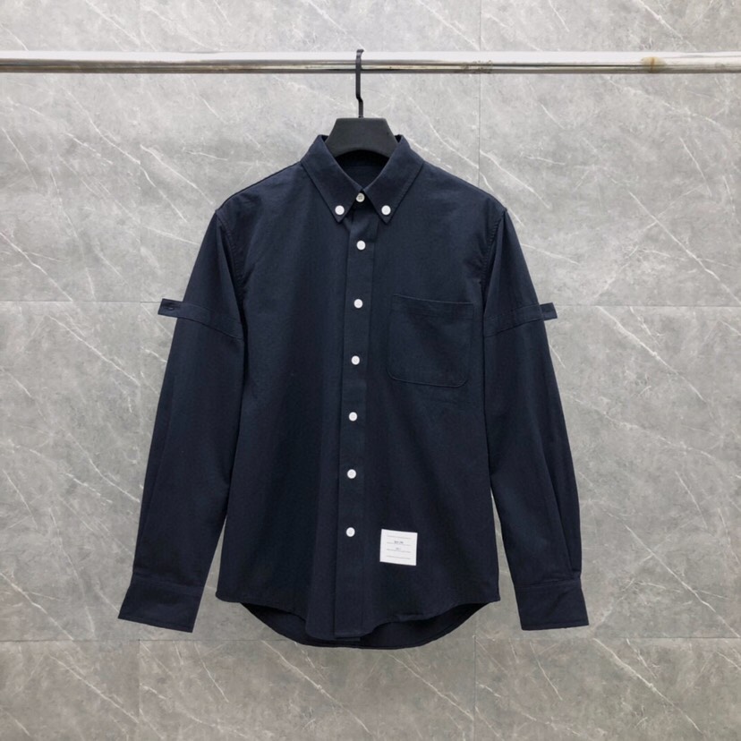 THOM BROWNE Cotton-Slashed Shirt: New Long-Sleeve Exclusive Collection, Various Colors. - 图片 1