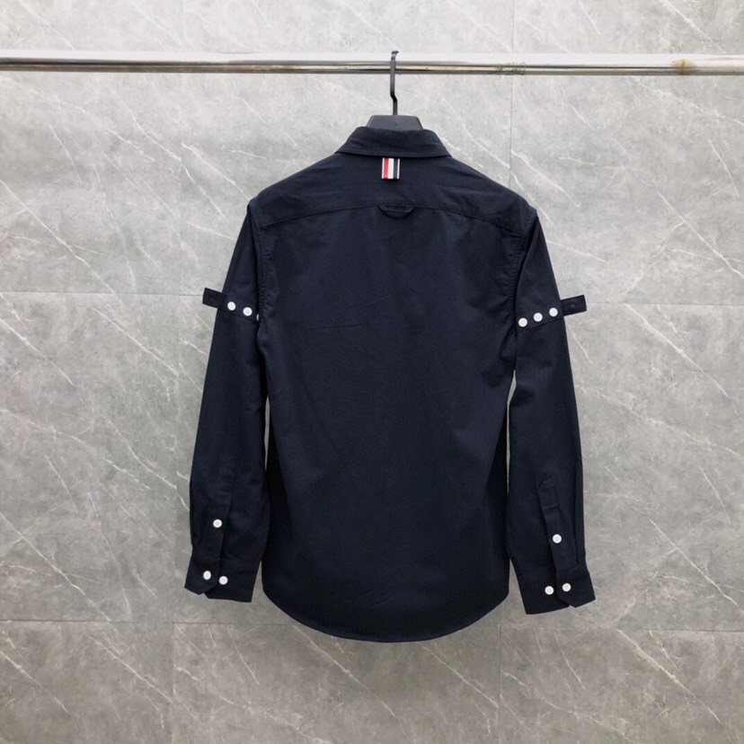THOM BROWNE Cotton-Slashed Shirt: New Long-Sleeve Exclusive Collection, Various Colors. - 图片 2