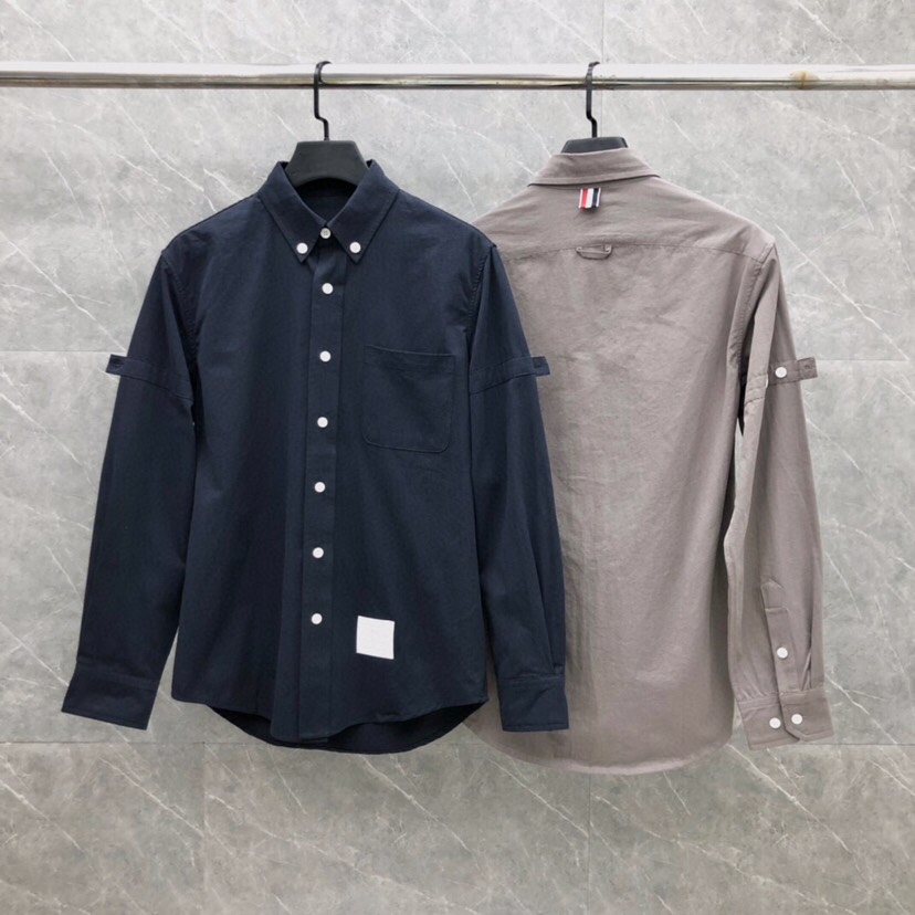 THOM BROWNE Cotton-Slashed Shirt: New Long-Sleeve Exclusive Collection, Various Colors. - 图片 3