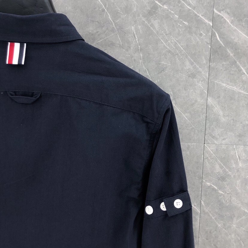 THOM BROWNE Cotton-Slashed Shirt: New Long-Sleeve Exclusive Collection, Various Colors. - 图片 9
