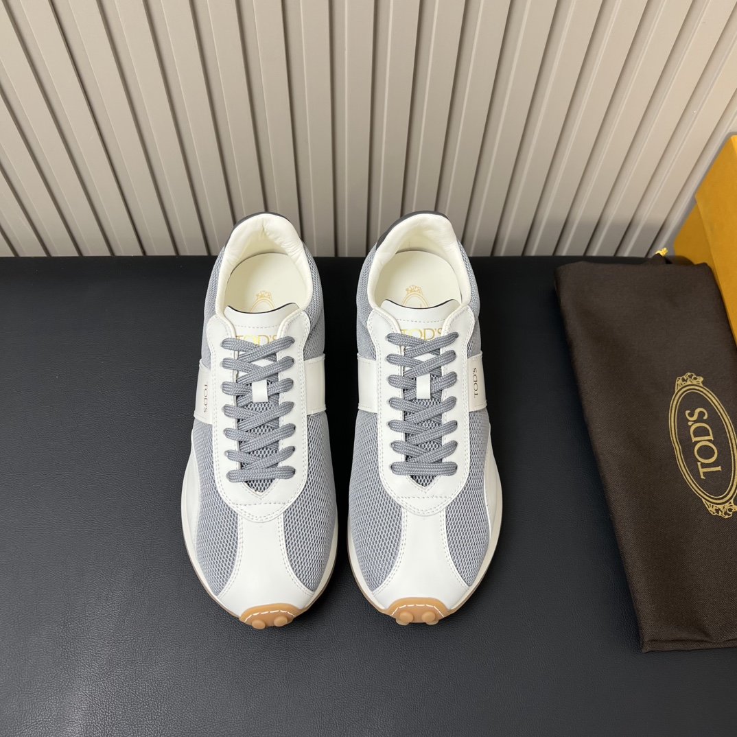 TOD'S Vintage Leather & Fabric Sneakers - Sporty & Refined