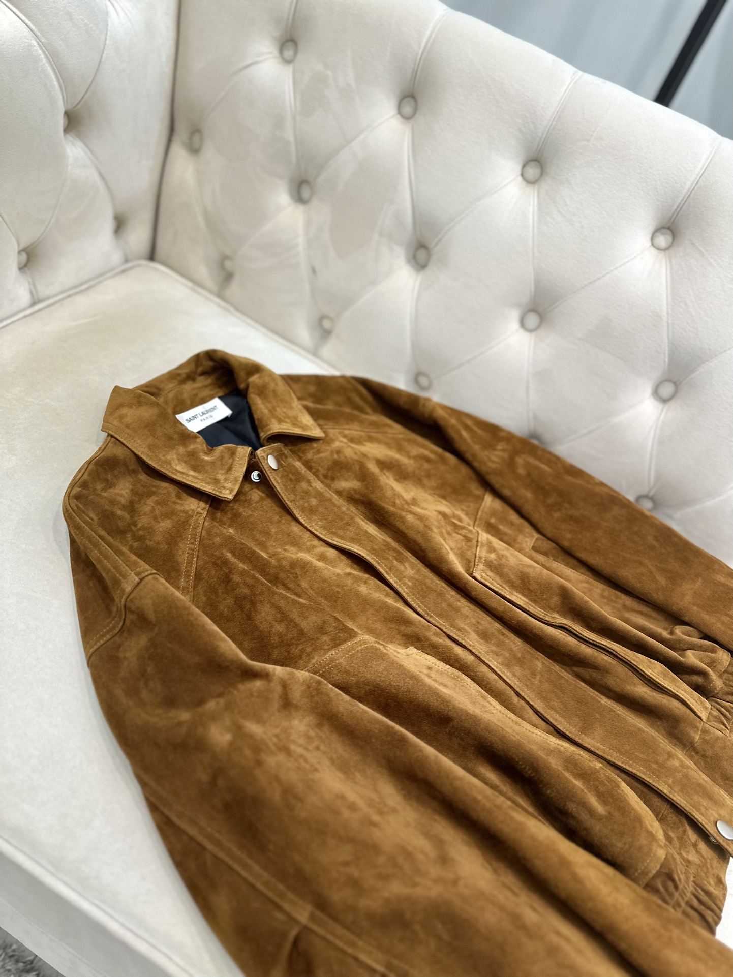 Saint Laurent 2025 AW Female Goat Skin Suit with Dust Bag – Kenya Imports – Size S-L - 图片 4