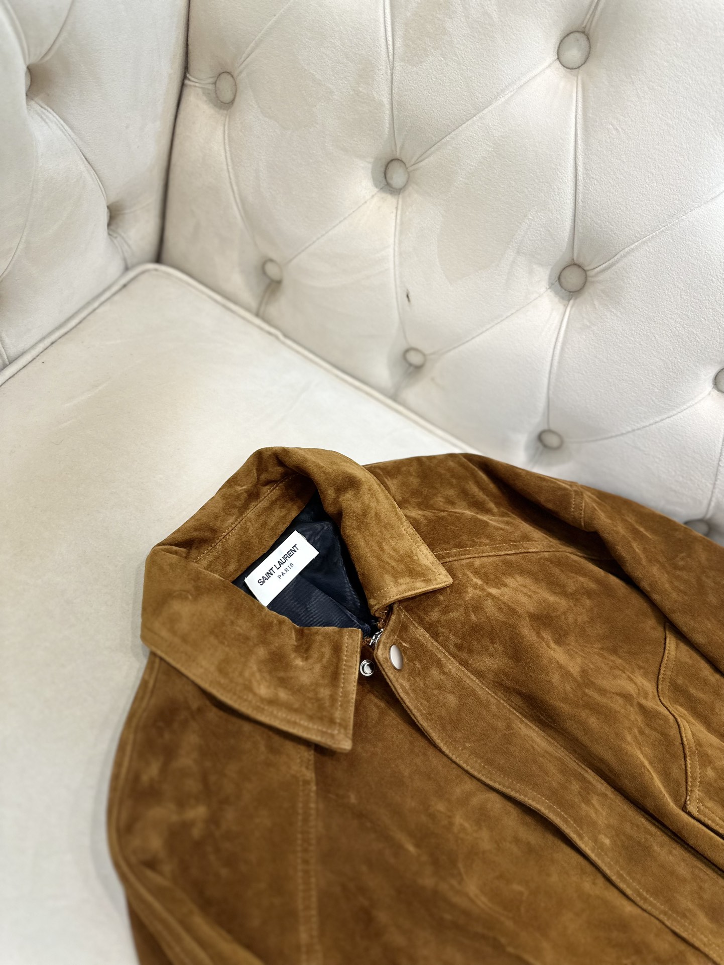 Saint Laurent 2025 AW Female Goat Skin Suit with Dust Bag – Kenya Imports – Size S-L - 图片 9