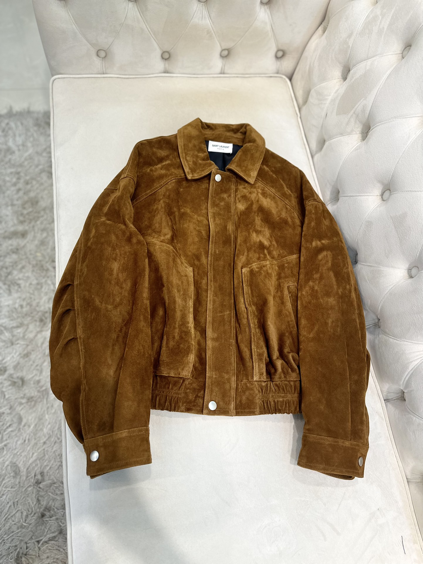 Saint Laurent 2025 AW Female Goat Skin Suit with Dust Bag – Kenya Imports – Size S-L - 图片 1