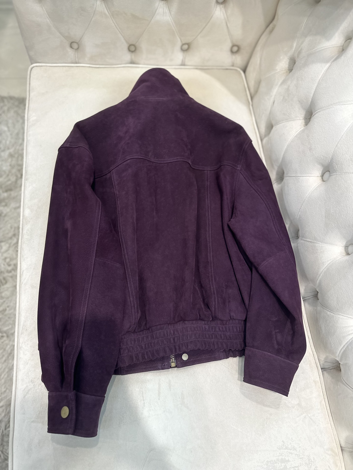 Title: Saint Laurent P2880 Female Goat Skin Coat 2025 AW Summary: Custom-made hard-core female suit with dust bag, coloured grapeseed goatee coat, 100% goat skin - 图片 8