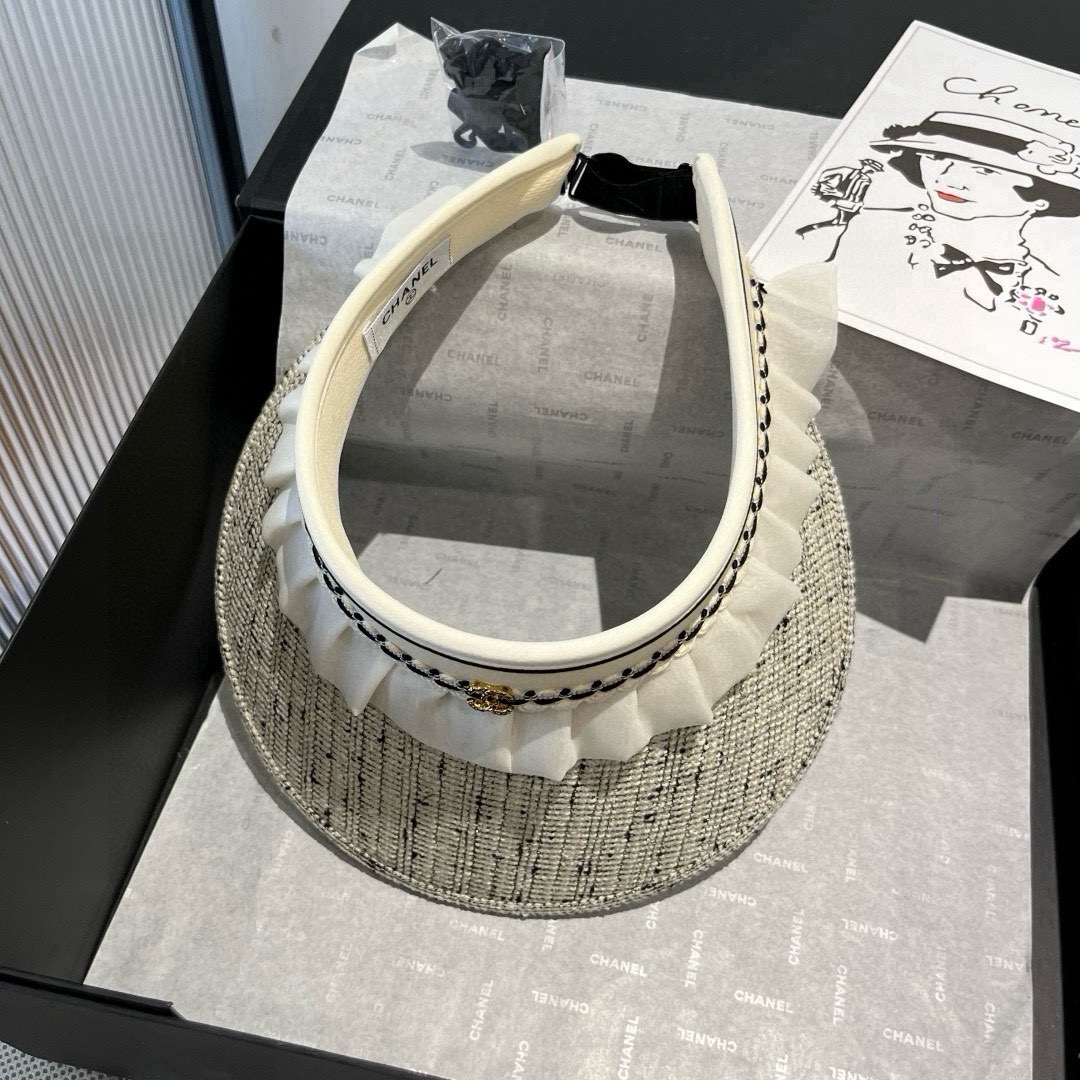 🆕

Chanel香奈儿空顶遮阳帽，发箍遮阳帽，头围57cm