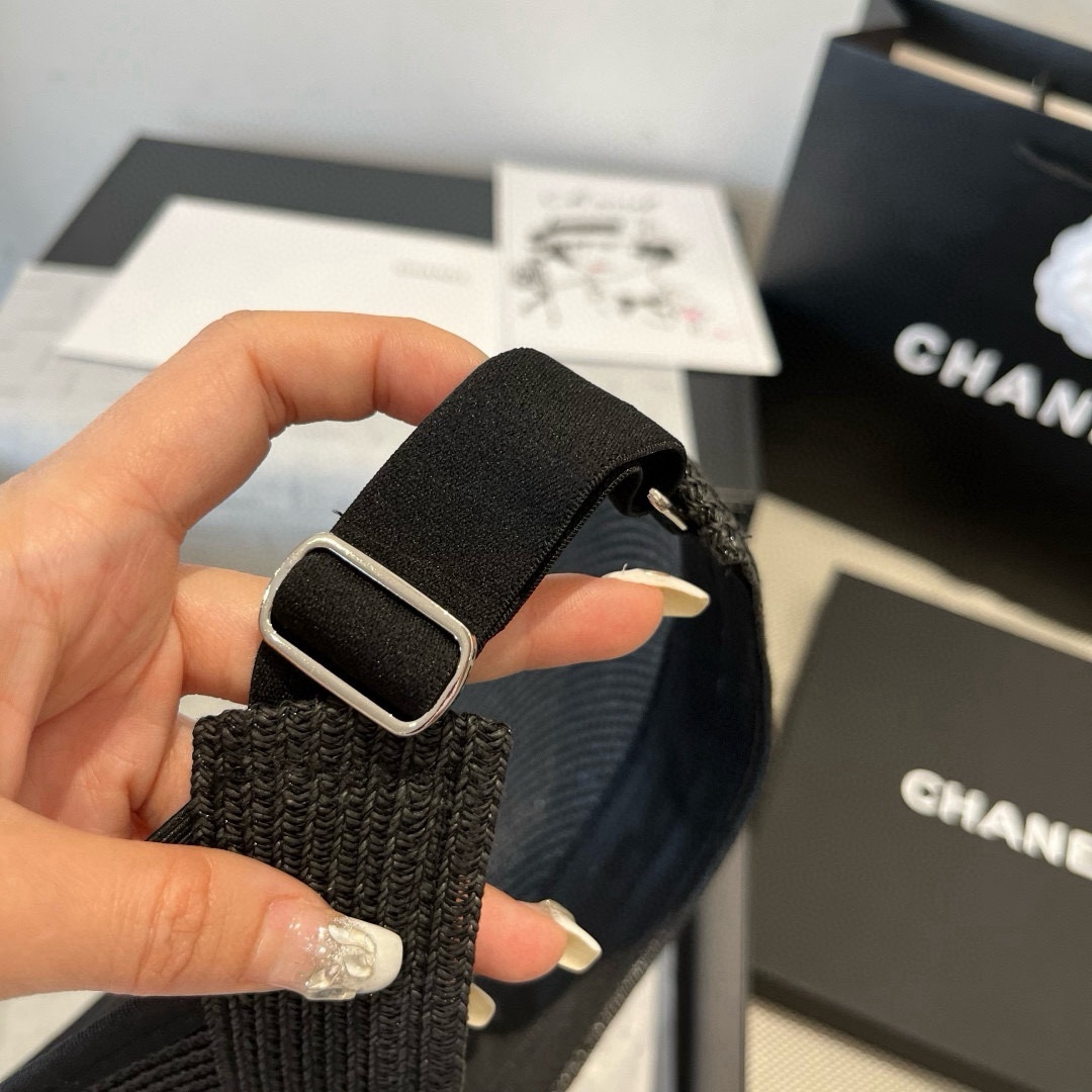 🆕

Chanel香奈儿蝴蝶结遮阳帽，空顶草帽，可调节