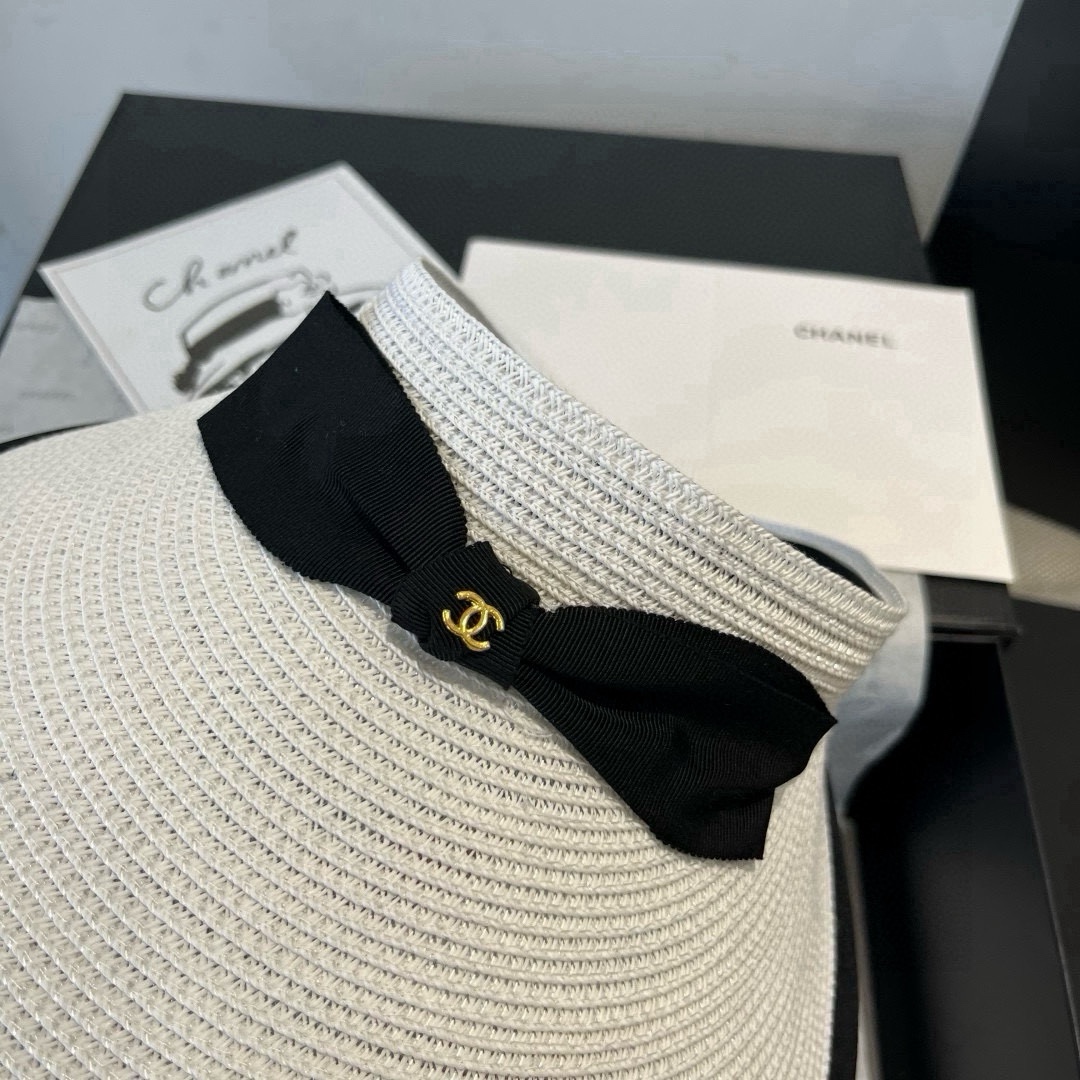 🆕

Chanel香奈儿蝴蝶结遮阳帽，空顶草帽，可调节