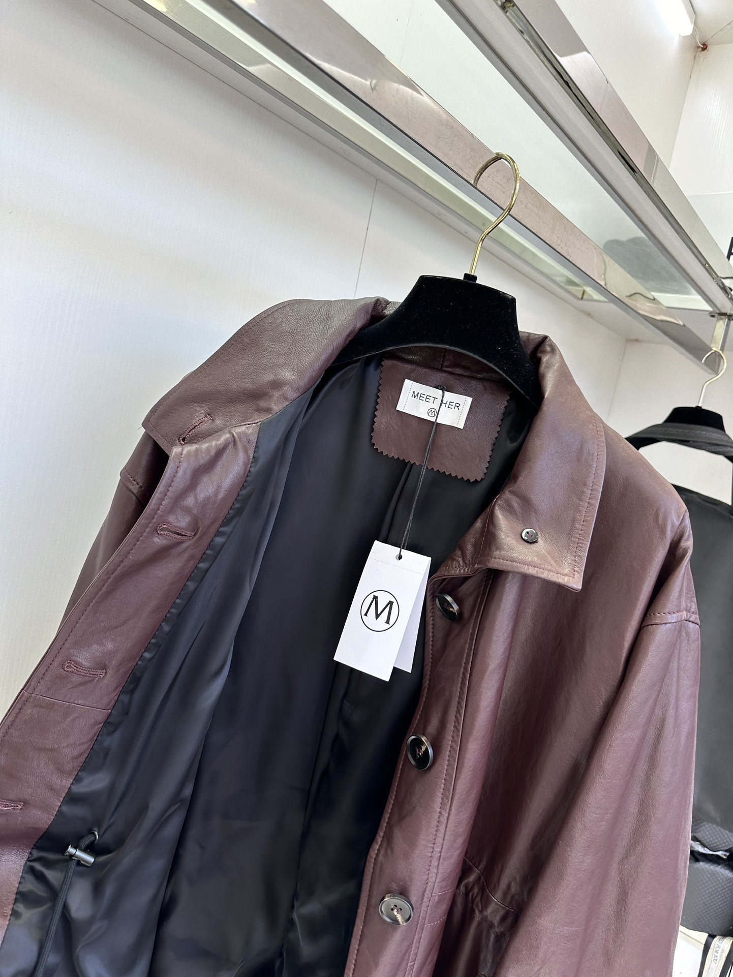Women's Lambskin Leather Jacket with Striped Sleeve Detail - Stylish & Comfortable 9 i1754364696 1468 7