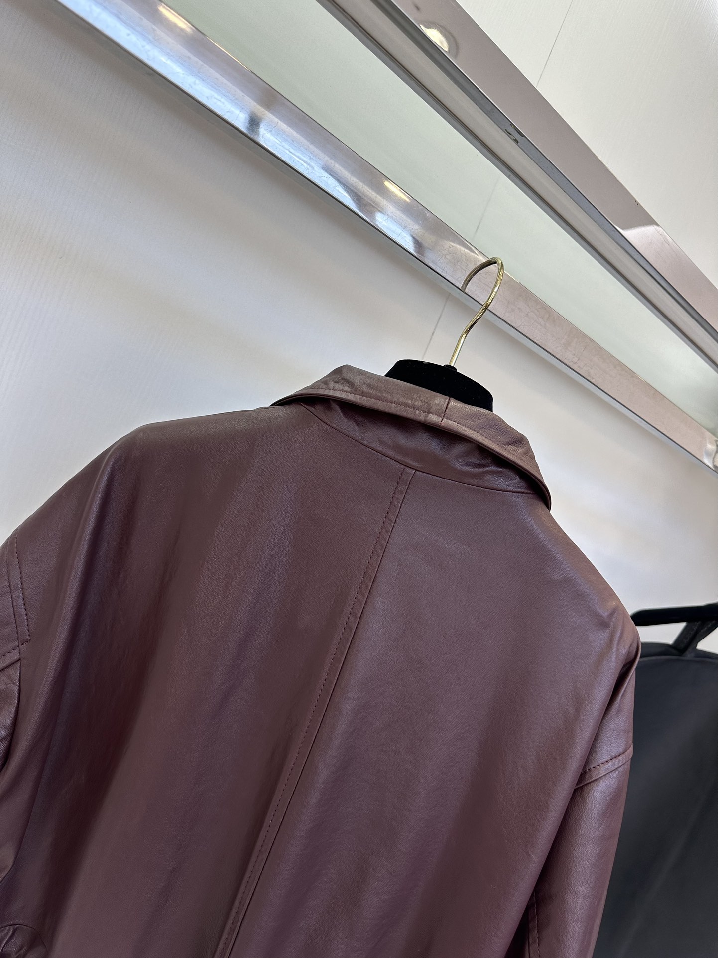 Women's Lambskin Leather Jacket with Striped Sleeve Detail - Stylish & Comfortable 10 i1754364696 3514 8