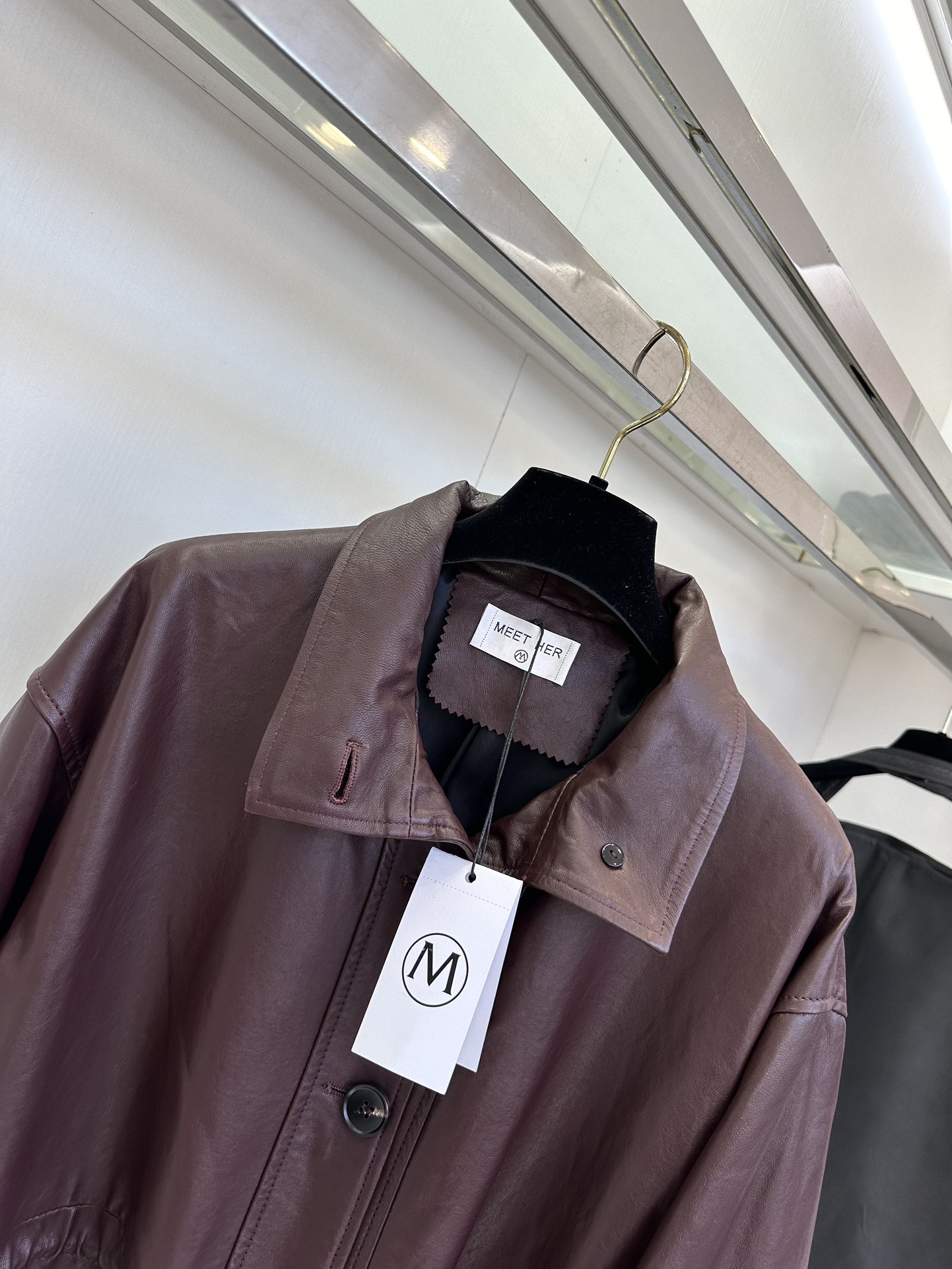 Women's Lambskin Leather Jacket with Striped Sleeve Detail - Stylish & Comfortable 6 i1754364696 8569 4