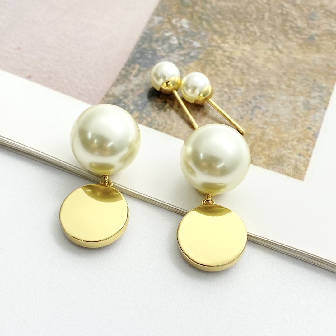 Dior Black Resin Round Pendant Double Ball Pearl Earrings - Bee & CD Design 6 i1754377000 5165 4