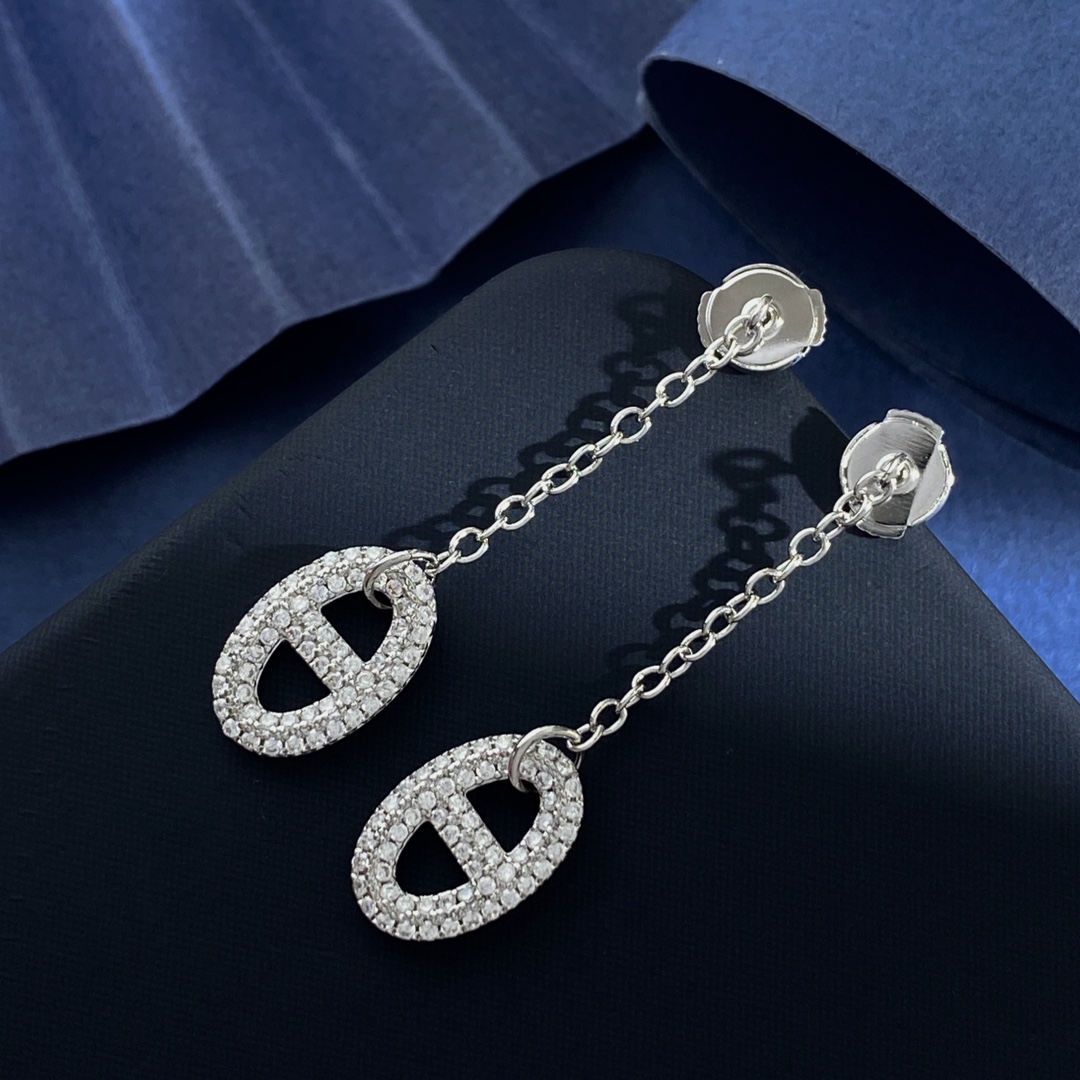 Emasher Hermes Pig Nose Earrings: Brass, Gold, Silver, Long Ear Nails, Lightweight (5.6g) - 图片 5