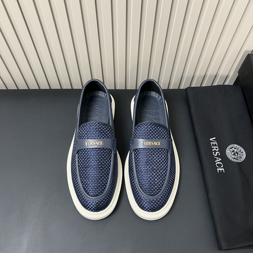 Versace Mocassins Décontractés en Cuir pour Hommes - Élégance Italienne
