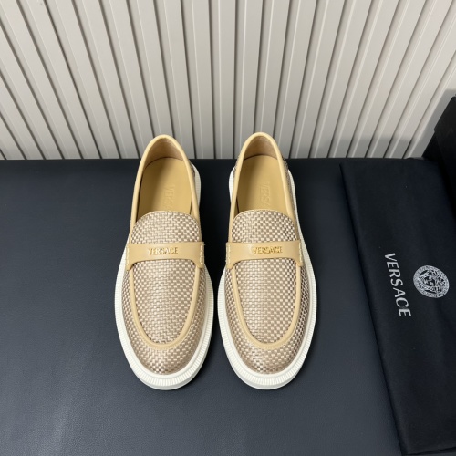 Versace Men's Leather Loafers - Italian Handmade Casual Slip-Ons 1 Versace Men's Leather Loafers - Italian Handmade Casual Slip-Ons