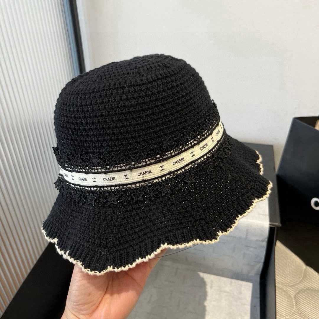 🆕

Chanel香奈儿针织手钩渔夫帽，波浪边小礼帽，头围57cm