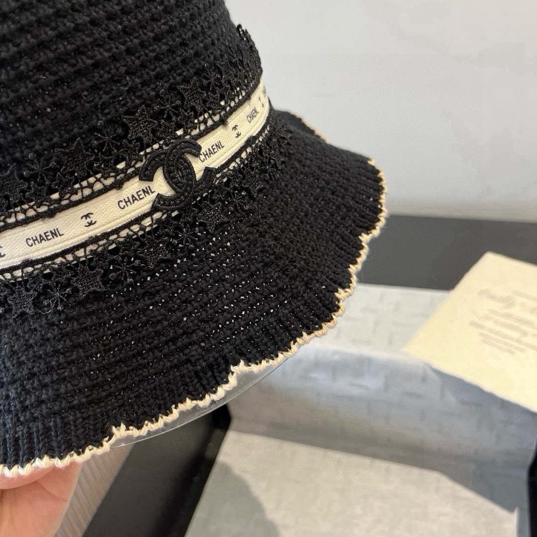 🆕

Chanel香奈儿针织手钩渔夫帽，波浪边小礼帽，头围57cm