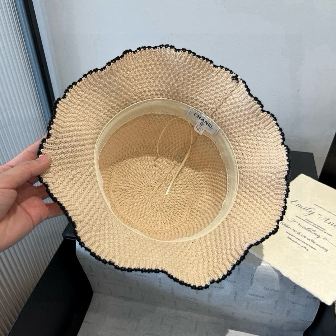 🆕

Chanel香奈儿针织手钩渔夫帽，波浪边小礼帽，头围57cm