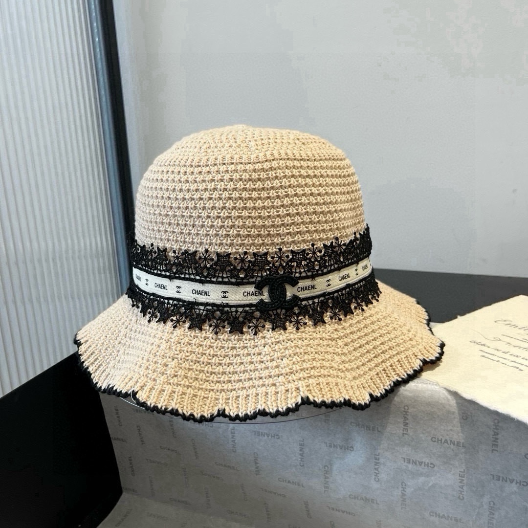 🆕

Chanel香奈儿针织手钩渔夫帽，波浪边小礼帽，头围57cm
