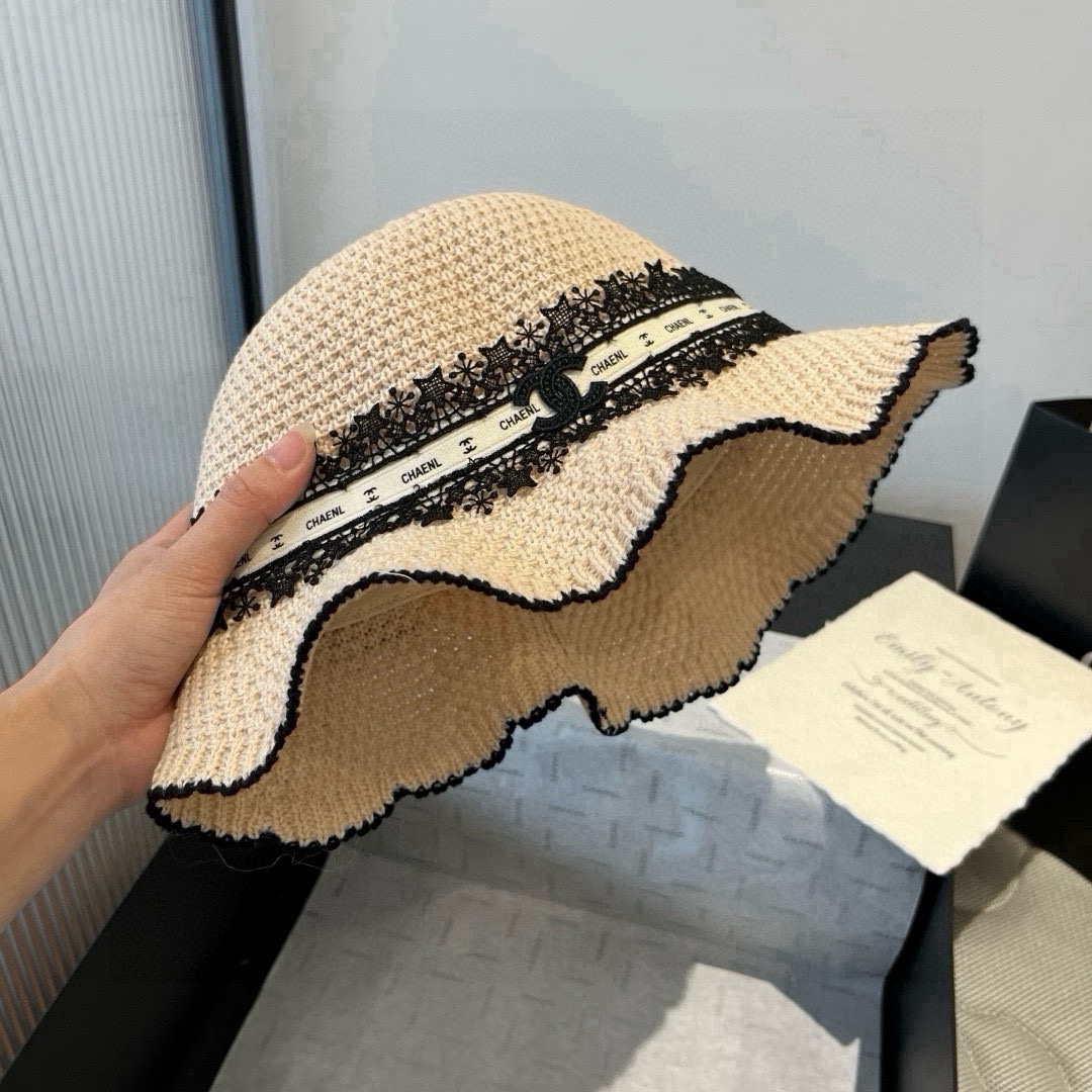 🆕

Chanel香奈儿针织手钩渔夫帽，波浪边小礼帽，头围57cm