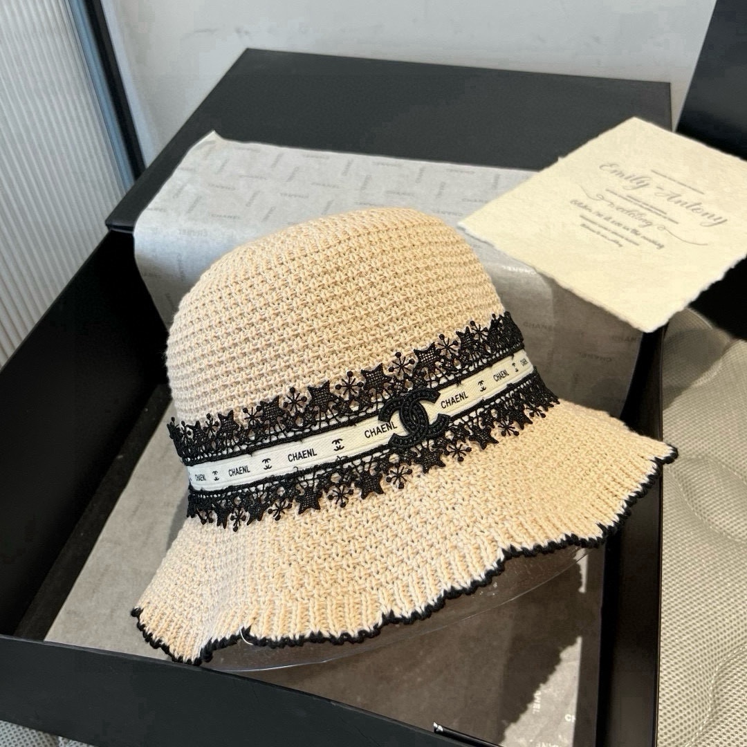 🆕

Chanel香奈儿针织手钩渔夫帽，波浪边小礼帽，头围57cm