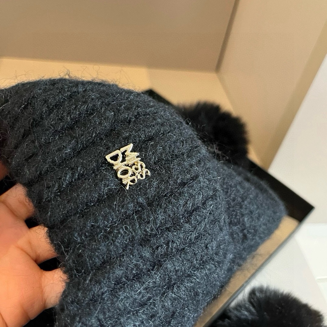 🆕

Dior迪奥新款护耳帽，羊毛帽，黑 白两色