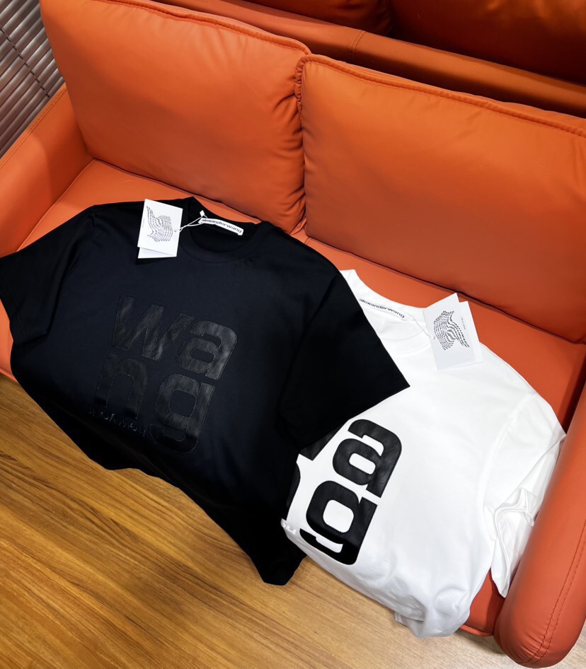 “New Alexander Wang Custom T-shirts: 100% Pure Cotton, Machine Embroidered, Unisex XS-L” - 图片 2