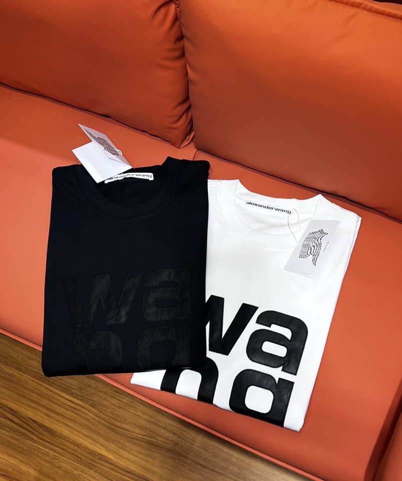 “New Alexander Wang T-shirts: Custom 100% Pure Cotton, Machine Embroidered, Unisex XS-L” - 图片 2