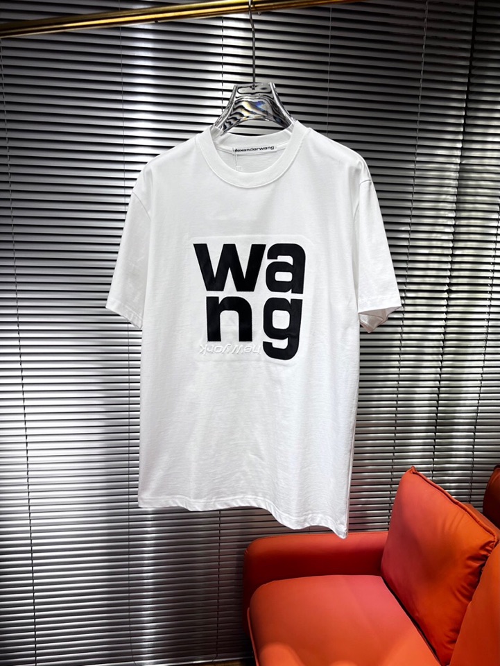 “New Alexander Wang T-shirts: Custom 100% Pure Cotton, Machine Embroidered, Unisex XS-L”