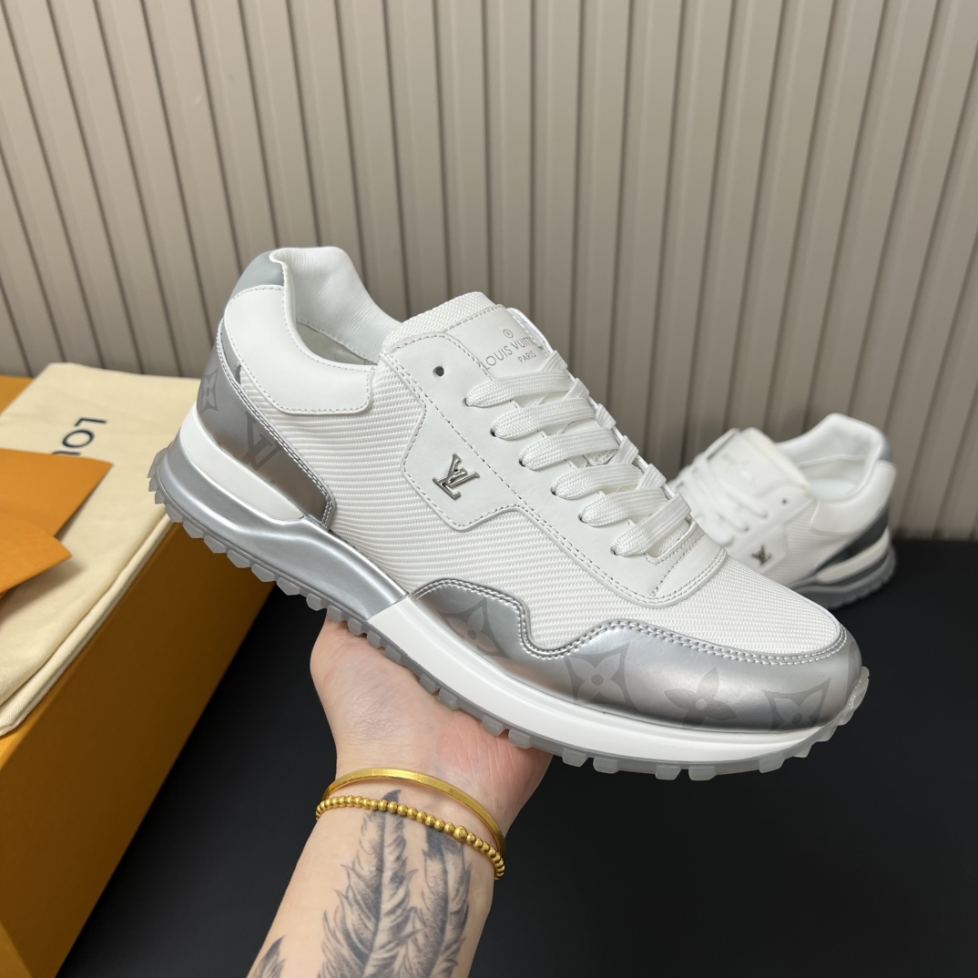 Louis Vuitton Women's Run Away Sneakers, White Leather and Fabric, Size 39-44 10 i1754547224 585 8