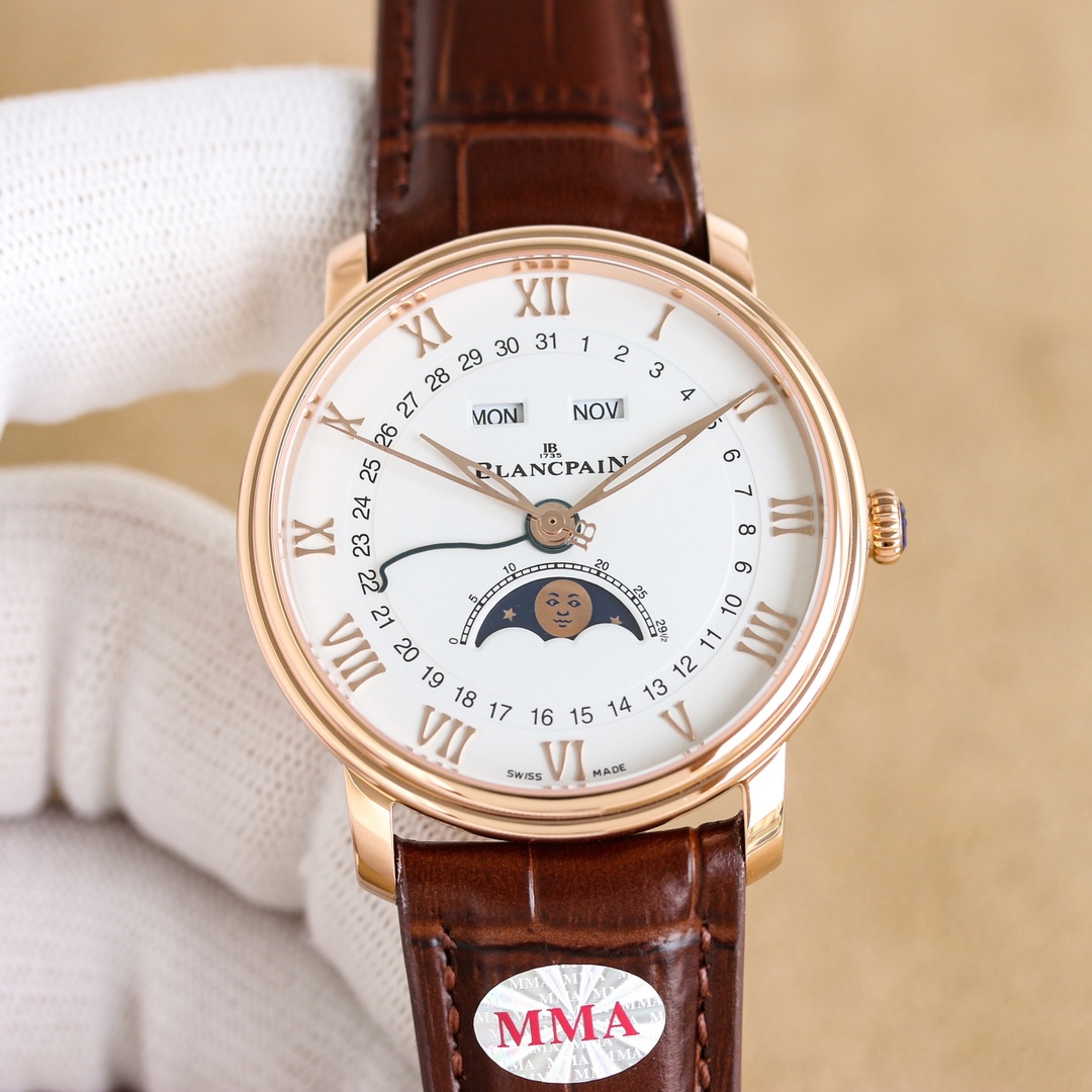Boper Villeret Classic 6654 Calendar Wristwatch: Elegant Design and Precision Craftsmanship - 图片 1