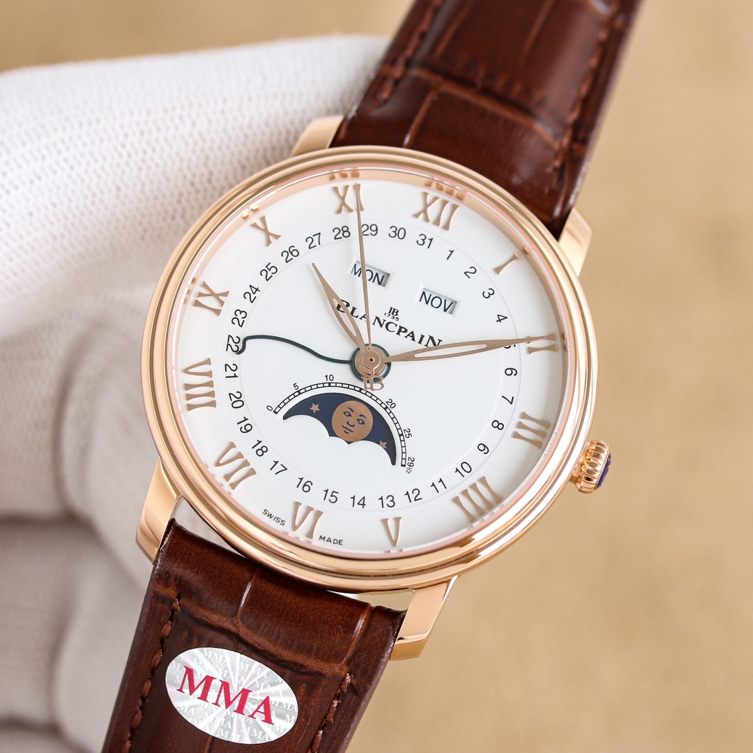 Boper Villeret Classic 6654 Calendar Wristwatch: Elegant Design and Precision Craftsmanship - 图片 2