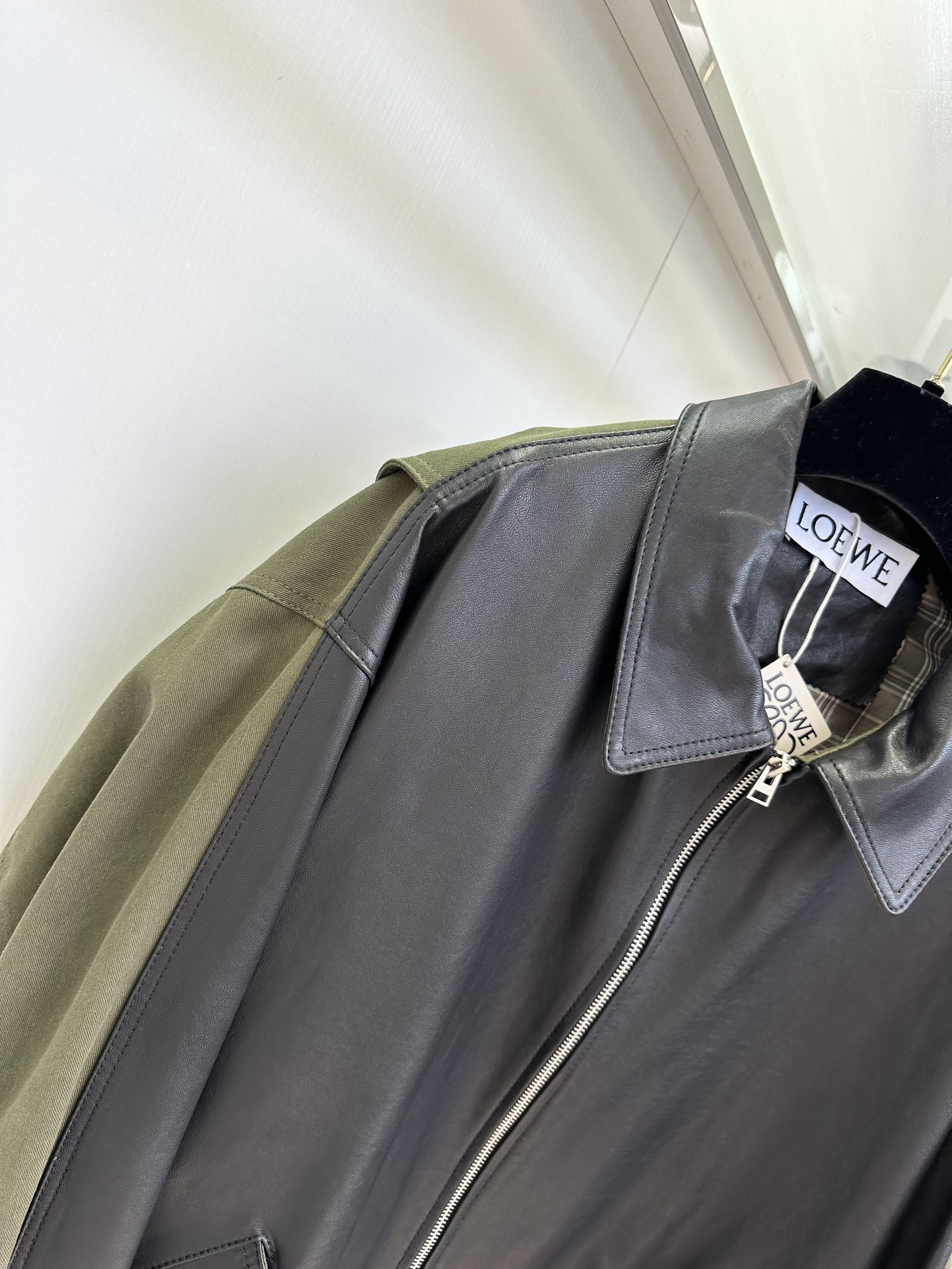 Loewe Inspired Lambskin Leather & Cotton-Blend Zip-Up Jacket - Unisex Style 9 i1754590695 1100 7