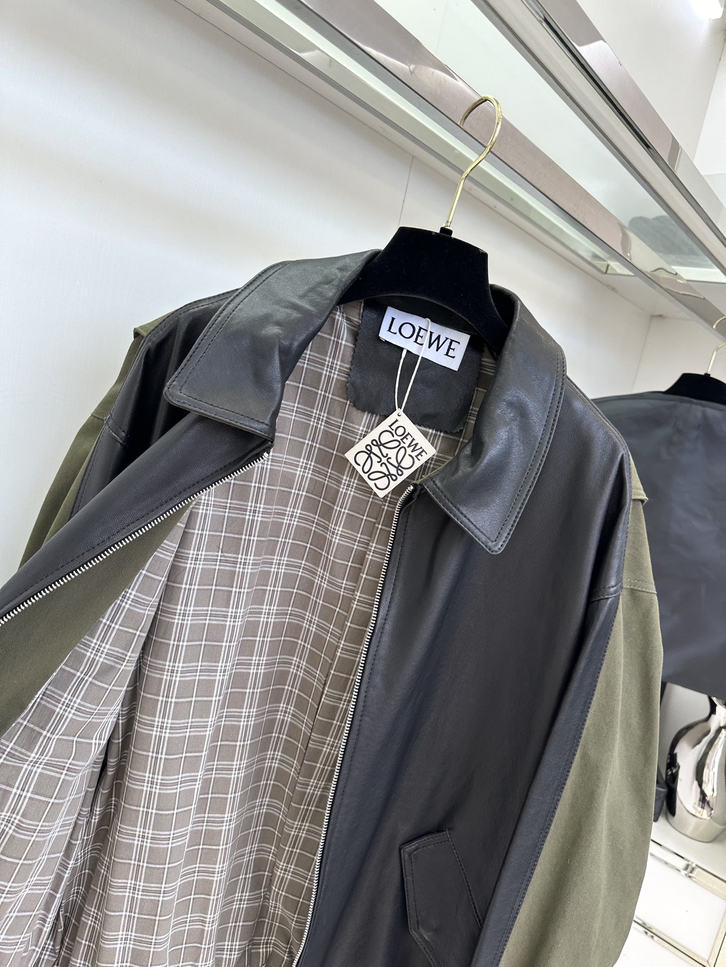 Loewe Inspired Lambskin Leather & Cotton-Blend Zip-Up Jacket - Unisex Style 6 i1754590695 2670 4