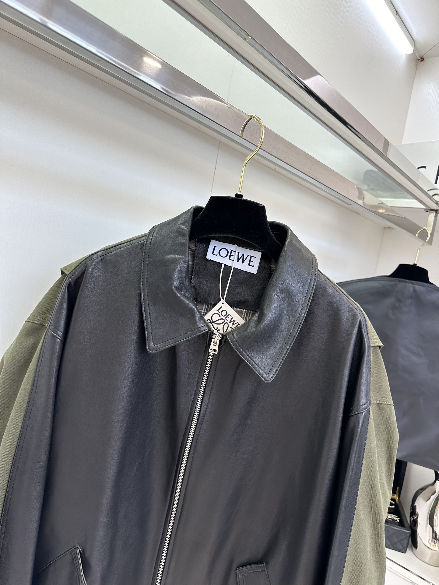 Loewe Inspired Lambskin Leather & Cotton-Blend Zip-Up Jacket - Unisex Style 5 i1754590695 3800 3