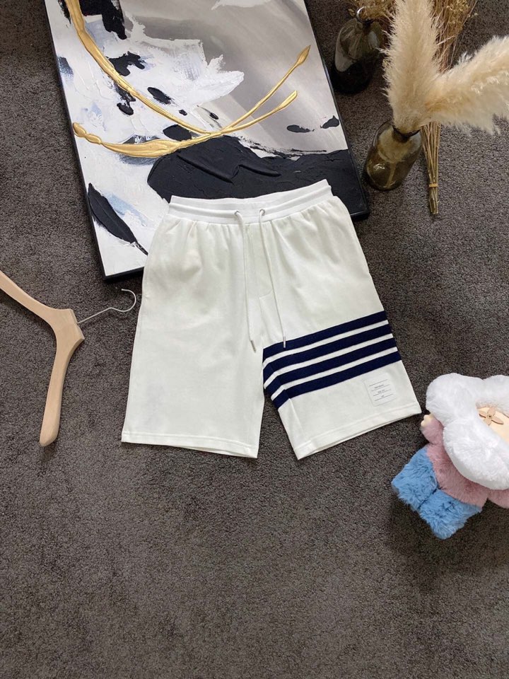 Latest Thom Browne Spring/Summer Shorts: Cotton, Embroidery, High Quality, Green/Gray/White, Sizes M-3XL